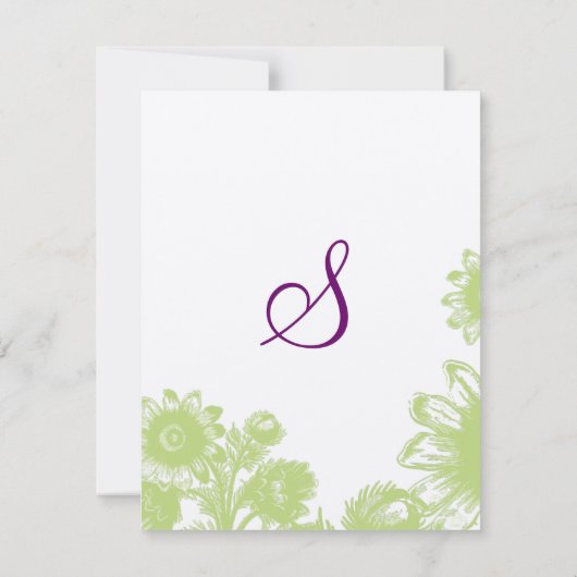 Schöne Vintage Blume Wedding RSVP Card (Rückseite)