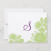 Schöne Vintage Blume Wedding RSVP Card (Rückseite)