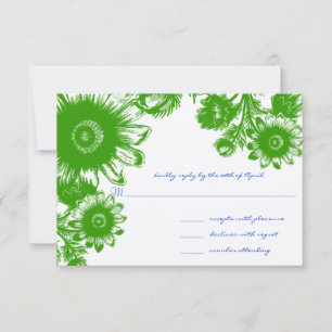 Schöne Vintage Blume Wedding RSVP Card Einladung
