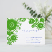 Schöne Vintage Blume Wedding RSVP Card Einladung (Stehend Vorderseite)