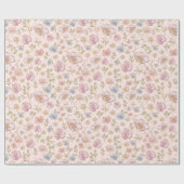 Schöne Vintage-Blumen Blumenmuster Geschenkpapier (Flach)