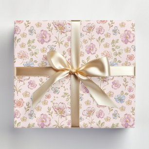 Schöne Vintage-Blumen Blumenmuster Geschenkpapier
