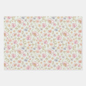 Schöne Vintage-Blumen Blumenmuster Geschenkpapier Set (Vorderseite)