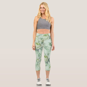 Schöne Vintage-Blumen Capri Leggings