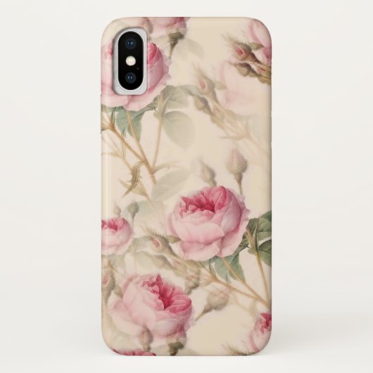 Schöne Vintage-Blumen Case-Mate iPhone Hülle (Rückseite)