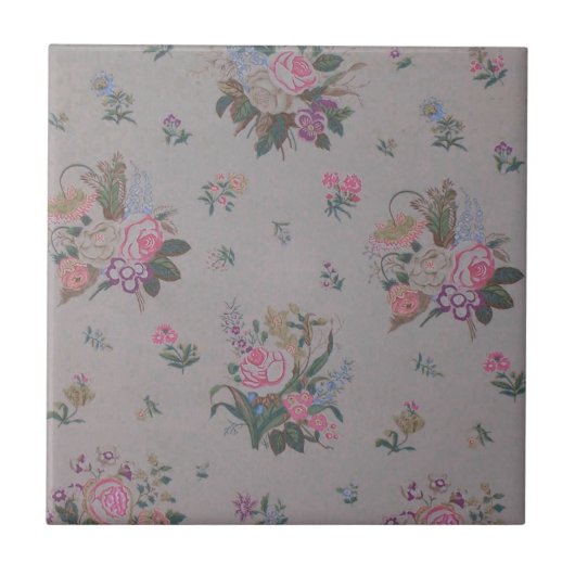 Schöne Vintage-Blumen Fliese (Vorderseite)