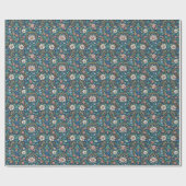 Schöne Vintage-Blumen Geschenkpapier (Flach)