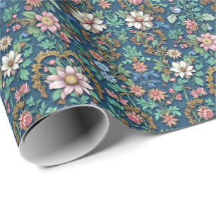 Schöne Vintage-Blumen Geschenkpapier