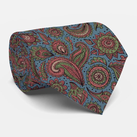 Schöne vintage Blumen-Paisley-Muster Krawatte (Gerollt)