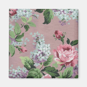 Schöne Vintage-Blumen-Tapete Magnet