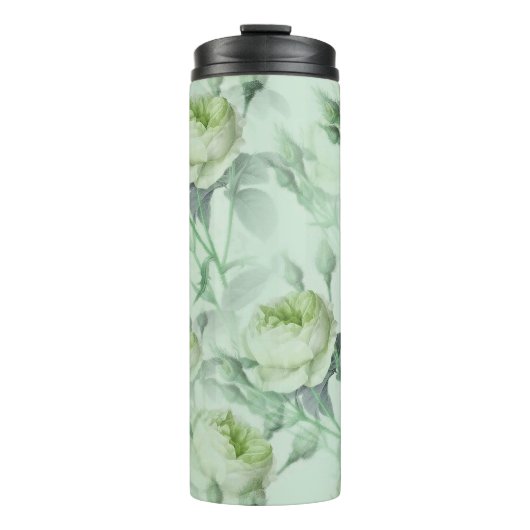 Schöne Vintage-Blumen Thermosbecher (Vorderseite)