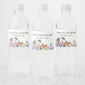 Schöne Vintage Blumenhochzeit Wasserflaschenetikett (Flaschen)
