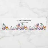 Schöne Vintage Blumenhochzeit Wasserflaschenetikett (Einzelnes Label)