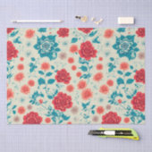 Schöne Vintage Blumenmuster Seidenpapier (Handwerk)