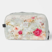 Schöne Vintage-Blumenrosen-Monogramm Waschbeutel (Vorderseite)