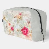 Schöne Vintage-Blumenrosen-Monogramm Waschbeutel (Rechte Ecke)