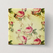 Schöne Vintage Blüte Button (Vorderseite)