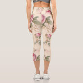 Schöne Vintage Blüte Capri Leggings (Rückseite)