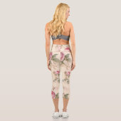 Schöne Vintage Blüte Capri Leggings (Rückseite)