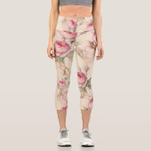 Schöne Vintage Blüte Capri Leggings (Vorderseite)