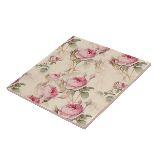 Schöne Vintage Blüte Fliese (Seite)