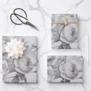 Schöne Vintage Blüte Geschenkpapier Set