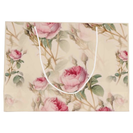 Schöne Vintage Blüte Große Geschenktüte (Rückseite)