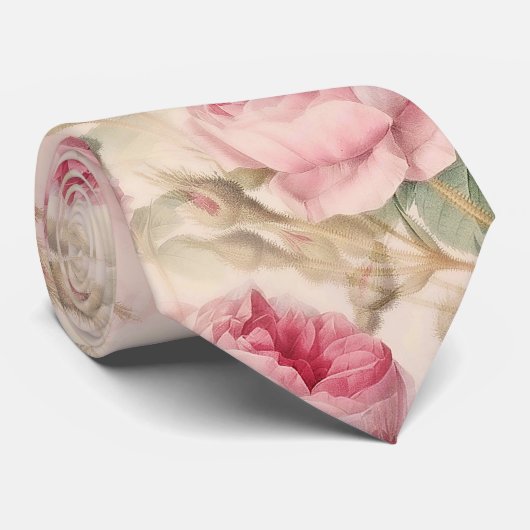 Schöne Vintage Blüte Krawatte (Gerollt)