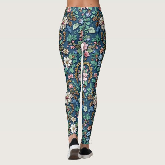 Schöne Vintage Blüte Leggings (Rückseite)