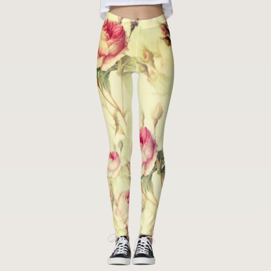 Schöne Vintage Blüte Leggings (Vorderseite)