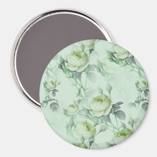 Schöne Vintage Blüte Magnet (Vorderseite/Rückseite)