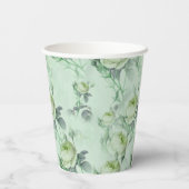 Schöne Vintage Blüte Pappbecher (Rückseite)