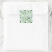 Schöne Vintage Blüte Quadratischer Aufkleber (Tasche)