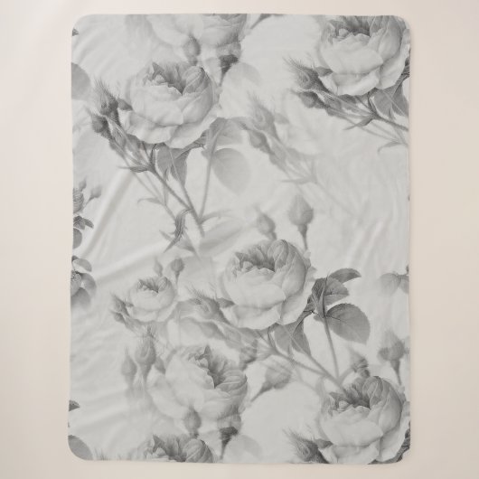 Schöne Vintage Blüte Sherpadecke (Vorderseite)