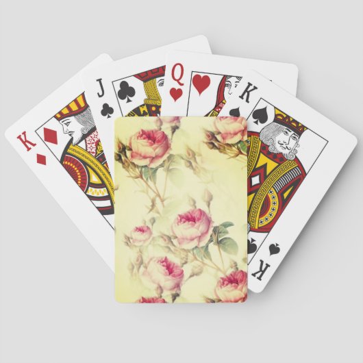 Schöne Vintage Blüte Spielkarten (Rückseite)