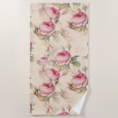 Schöne Vintage Blüte Strandtuch (Vorderseite)
