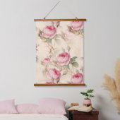 Schöne Vintage Blüte Wandteppich Mit Holzrahmen (Schlafzimmer)