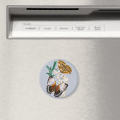 Schöne Vintage Blütenschmetterlingsdarstellung Magnet (In Situ (Geschirrspüler))