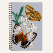 Schöne Vintage Blütenschmetterlingsdarstellung Notizblock (Vorderseite)