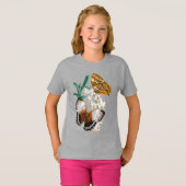 Schöne Vintage Blütenschmetterlingsdarstellung T-Shirt (Vorne ganz)