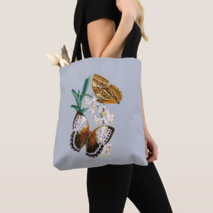 Schöne Vintage Blütenschmetterlingsdarstellung Tasche
