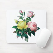 schöne Vintage botanische Abbildung, Rose Mousepad (Mit Mouse)