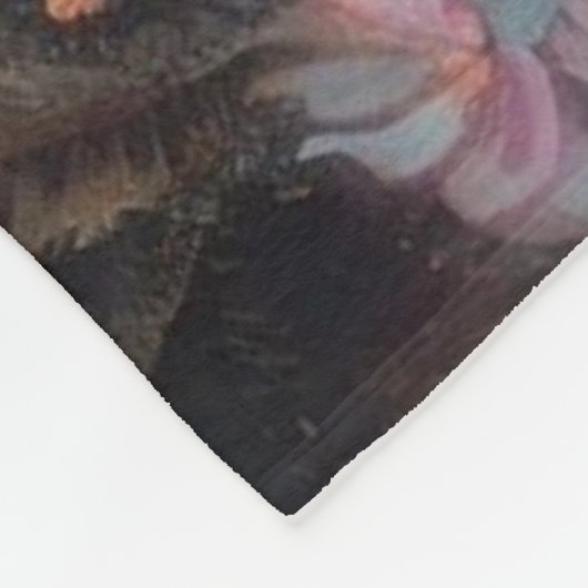 schöne Vintage botanische Gemälde Flamingos Fleecedecke (Ecke)