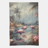 schöne Vintage botanische Gemälde Flamingos Geschirrtuch (Vertikal)