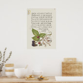 Schöne Vintage botanische Illustration Poster (Küche)