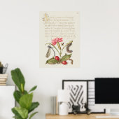 Schöne Vintage botanische Illustration Poster (Heimbüro)