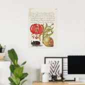 Schöne Vintage botanische Illustration Poster (Heimbüro)