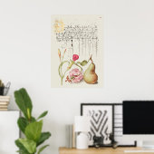 Schöne Vintage botanische Illustration Poster (Heimbüro)