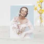 Schöne Vintage Braut, blau Karte (Gelbe Blume)