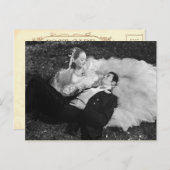 Schöne Vintage Bridge und Groom Postkarte (Vorne/Hinten)